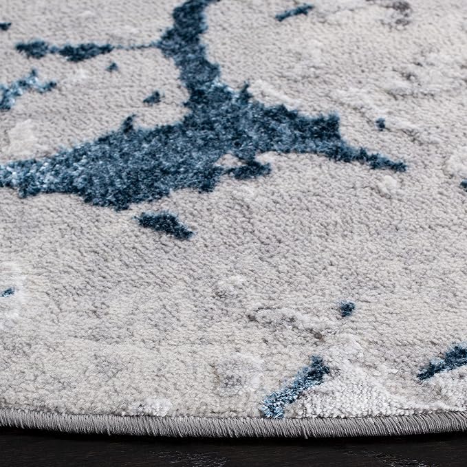 SAFAVIEH Amelia Collection 3' Round Grey/Blue ALA293F Modern Abstract - Image 4