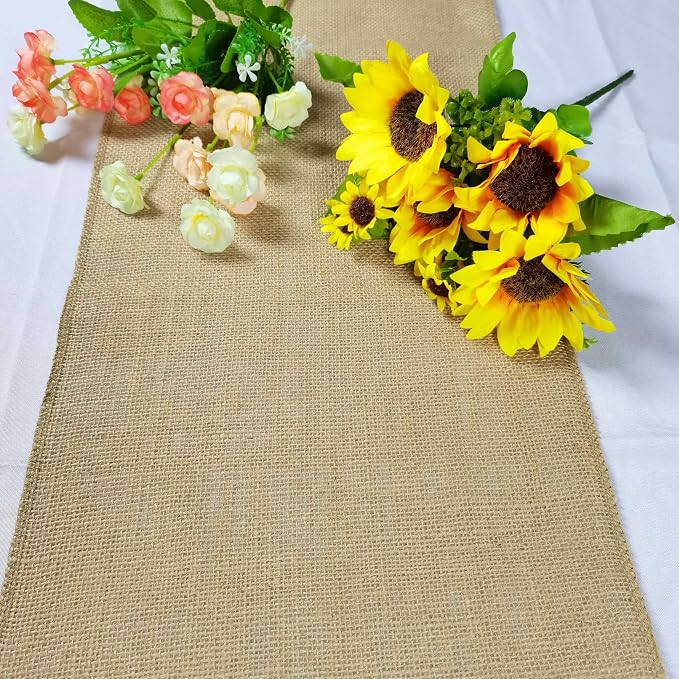 2 Pack 12 inch x 10 Yards Burlap Table Runners, Burlap Roll, Natural Rustic - Image 6
