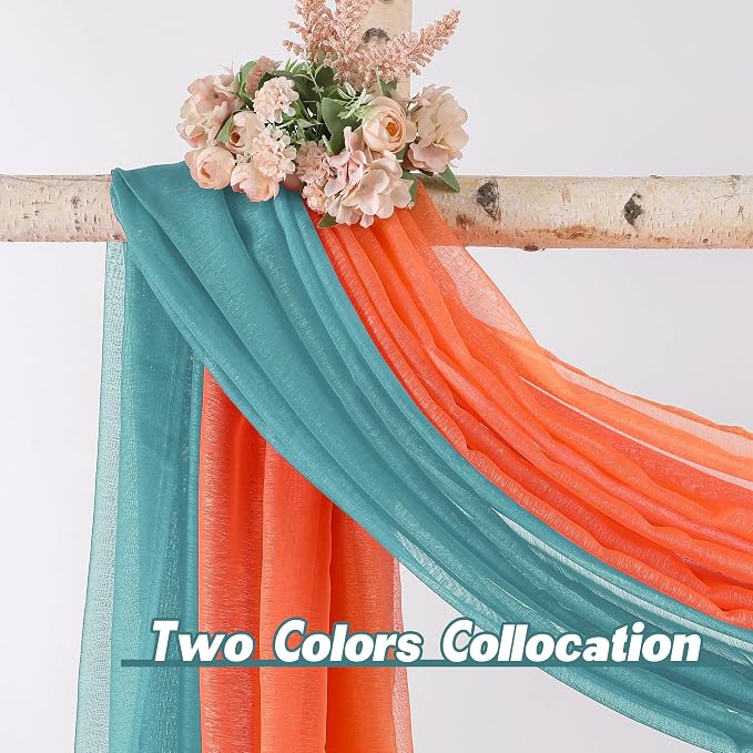 DONREN Teal Window Scarf for Outdoor Decoration - Image 3