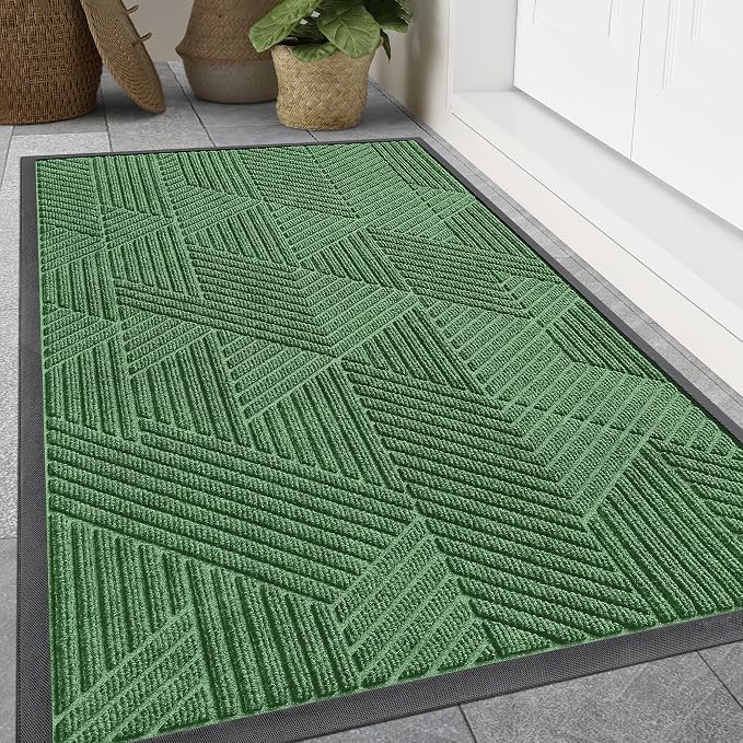 Smiry Front Door Mat Outside Entrance, Heavy Duty Sturdy Natural Rubber Doormat by Smiry