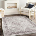 Area Rug 5'x7' Washable Rug Floral red Vintage Traditional Floor Cover Thin by CHAMPLANT