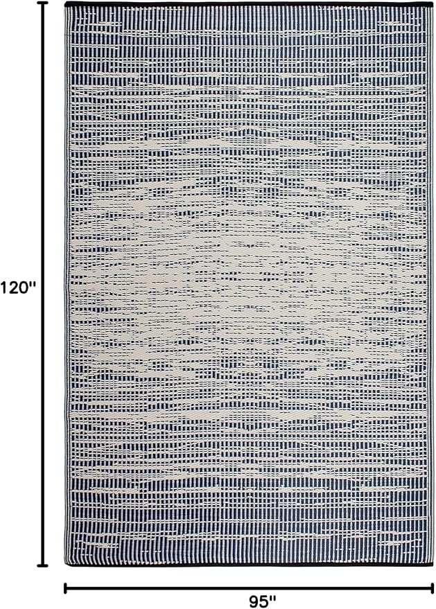 Fab Habitat Abstract Distressed Stripes Outdoor Rug - Image 2