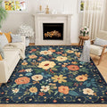 DUKINO 8x10 Area Rug, Floral Rugs by DUKINO