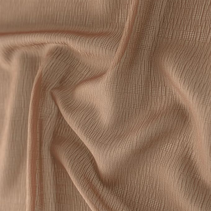 Mocha Moose Pleated Sheer Curtains 102 Inches Long Soft Touch Lightweight - Image 8