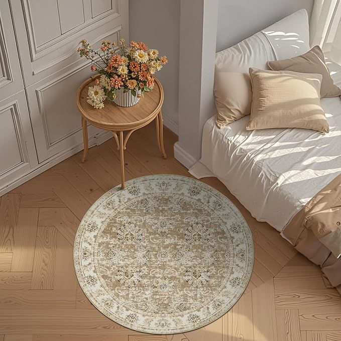 jinchan Fiora Round Rug 4ft Area Rug - Image 3