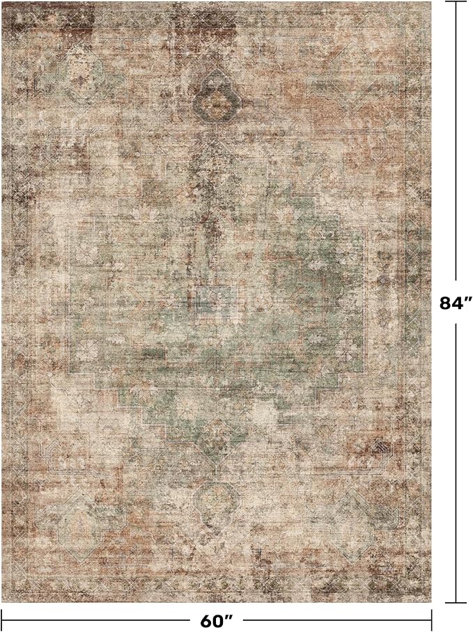 Brown and Green Rug for Entryway Indoor - Image 2