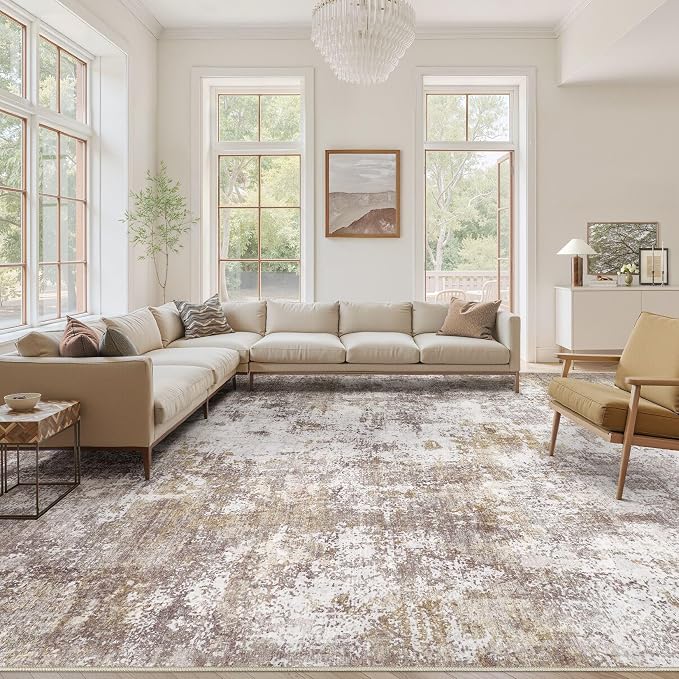 Washable 10X12 Area Rug: Modern Abstract Soft Non-Slip Indoor Rugs by Unknown