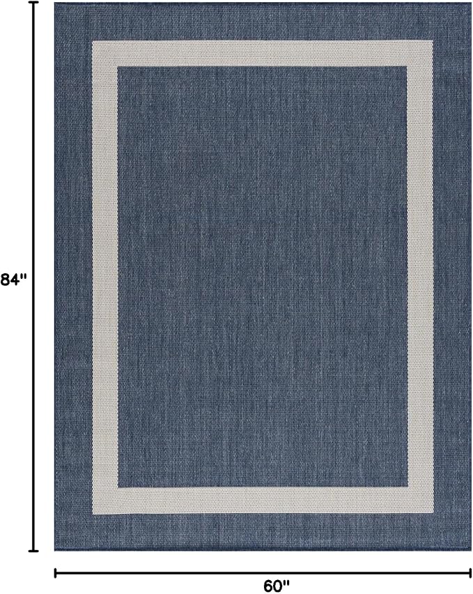 CAMILSON Outdoor Rug 5x7, Modern Outside Rugs - Image 2