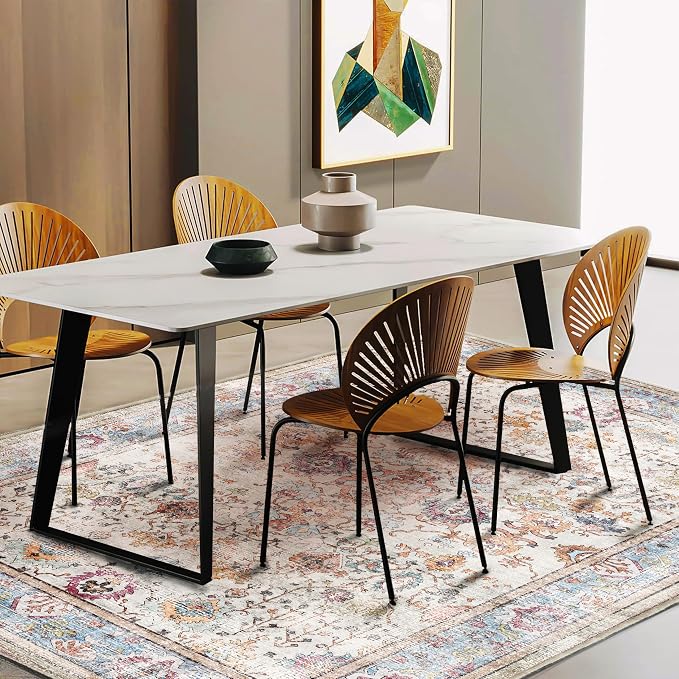 Washable 10'x14' Area Rug Vintage Traditional Distressed Indoor Foldable Thin - Image 3