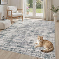 Area Rug for Living Room: 6x9 Washable Neutral Abstract Modern Soft Rugs Non by UERMEI