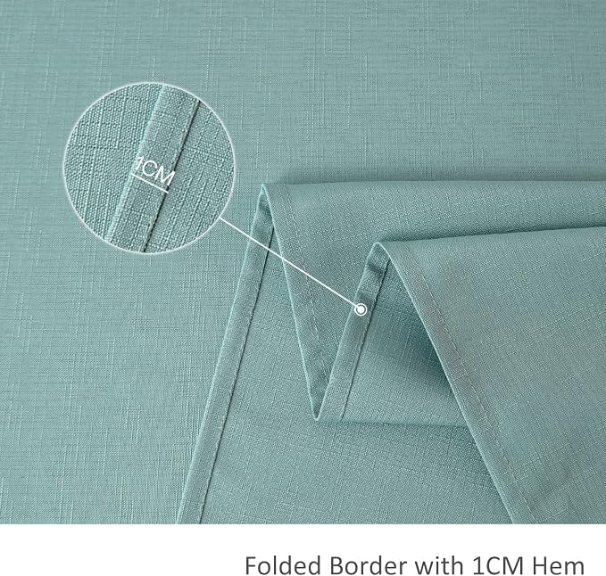 maxmill 2 Pack Rectangle 52 x 70 Inch Slate Blue Slubby Textured Tablecloth - Image 6