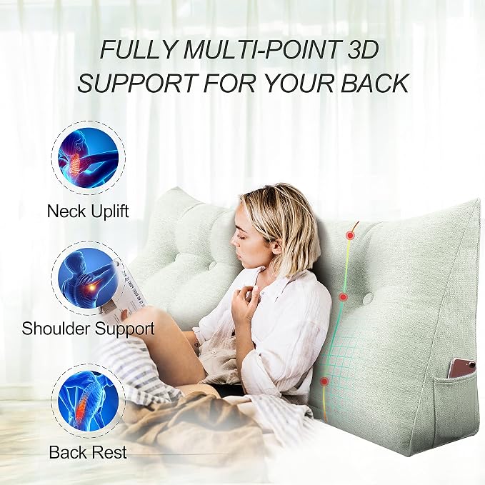 Wedge Headboard Pillow Dorm Room Reading Pillow Back Support - Image 2