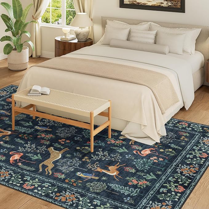 DUKINO 9x12 Rug, Washable Animal Living Room Rug - Image 3