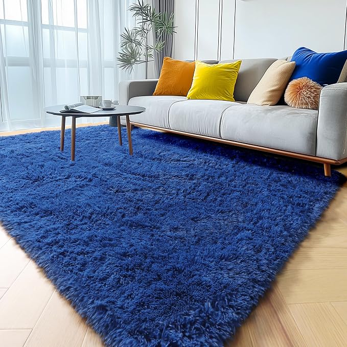 ONASAR Navy Area Rugs for Bedroom Living Room, Washable 4x6 Blue Fluffy Indoor - Image 4
