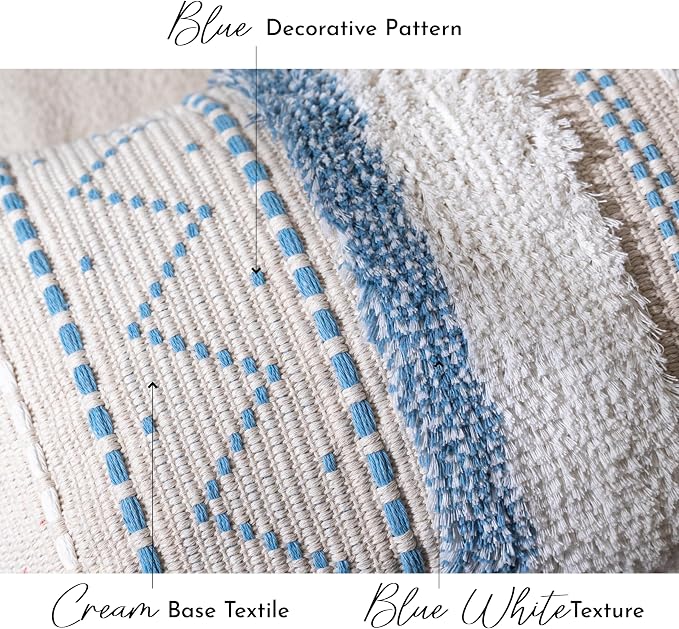 BlissBlush Blue Decorative Lumbar Throw Pillow Cover 12x20 Combo Set of 2 - Image 5