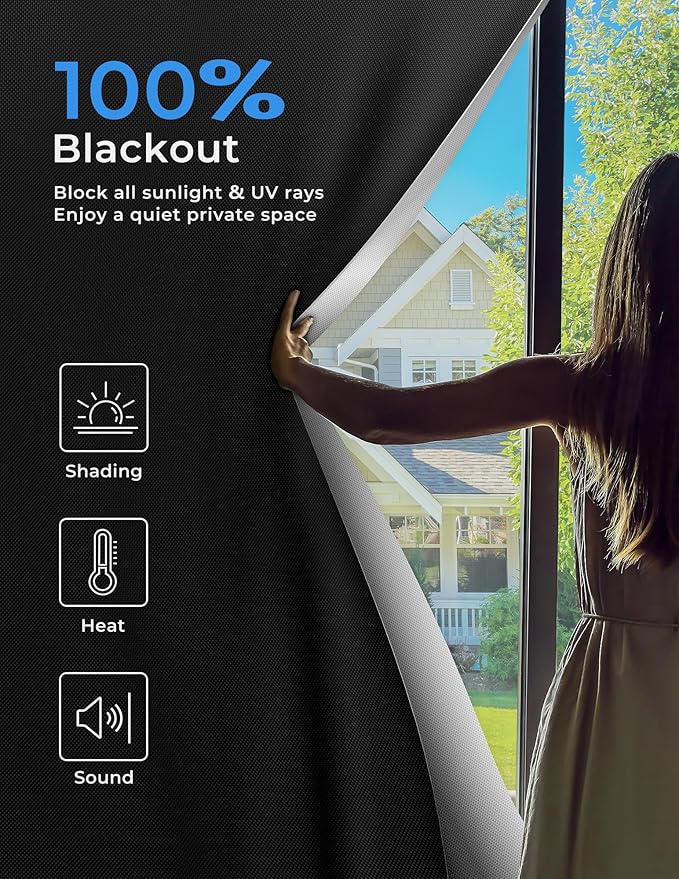 Sumobaby Blackout Curtains for Bedroom Portable 35"x63", No Drill Blackout - Image 2
