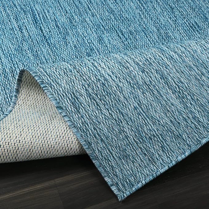 Washable Indoor Outdoor Rug Weather Resistant Carpet Modern Solid - Image 10
