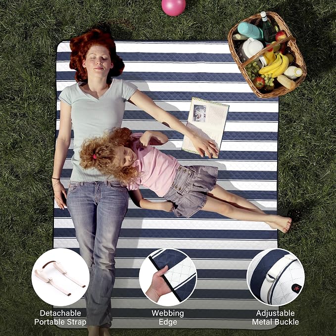 HX&OD Outdoor Picnic Blanket Extra Large, 80”x60” Waterproof Picnic Mat - Image 6