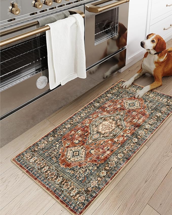 Lahome Oriental Small Area Rug, 2x4 Washable Entryway Rug Non-Slip Ultra-Thin - Image 4