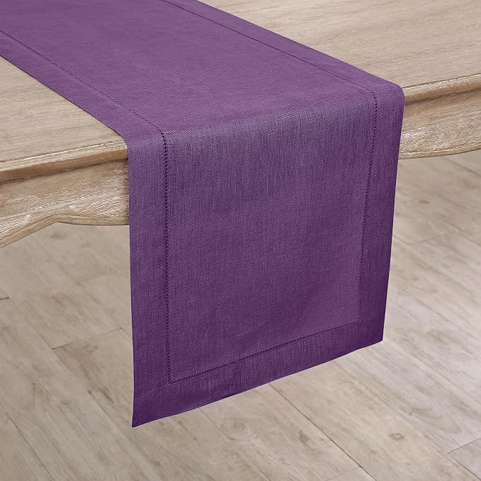 Solino Home Linen Purple Table Runner 132 Inches Long - Image 2