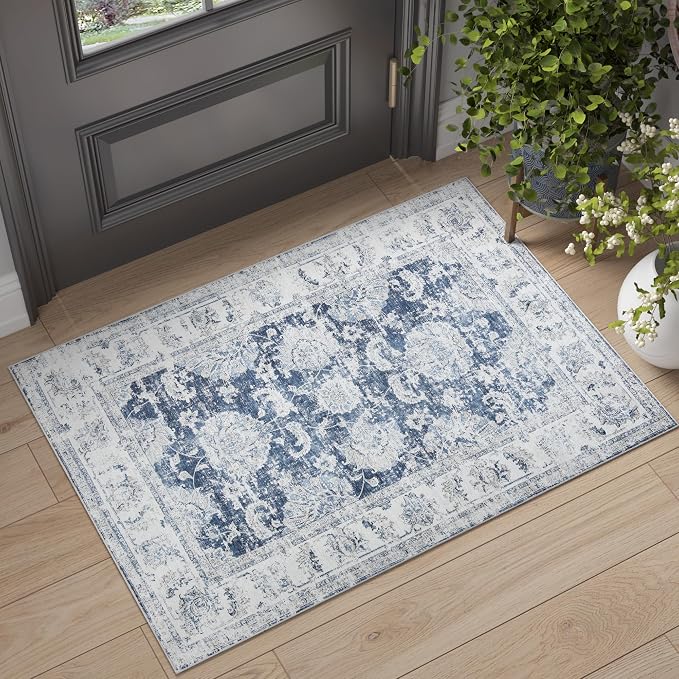 jinchan Fiora Floral 2x3 Rug for Entryway by JINCHAN