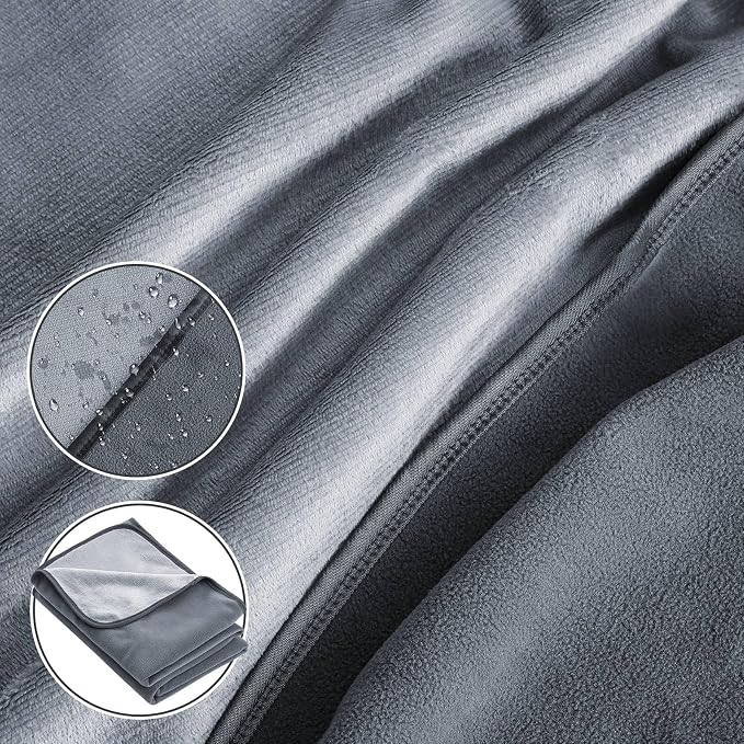 Waterproof Blanket for Bed Couch Sofa, Fleece and Flannel Waterproof Mat - Image 4