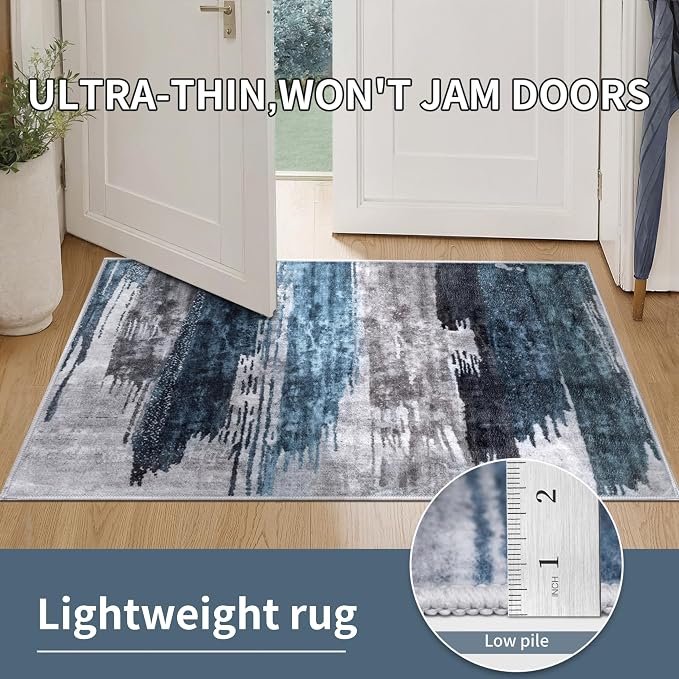 Ciicool 2x5 Washable Runner Rug, Modern Abstract Hallway Rugs Runner, Non-Slip - Image 5