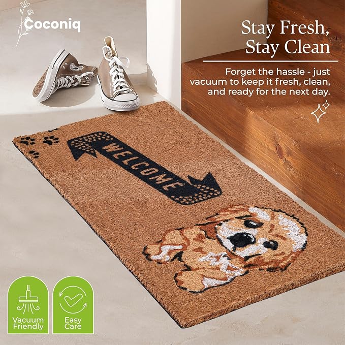 Coir Door Mats 17" X 30", Non-Slip Sturdy, PVC Backed Heavy Duty, Cute Little - Image 7