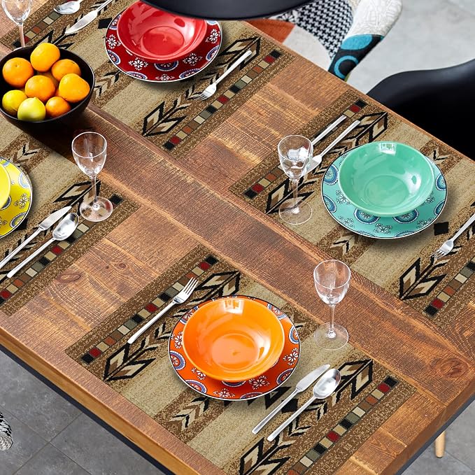 Giwawa Southwestern Placemats Rustic Tribal Geometric Decorative Table Mat - Image 8