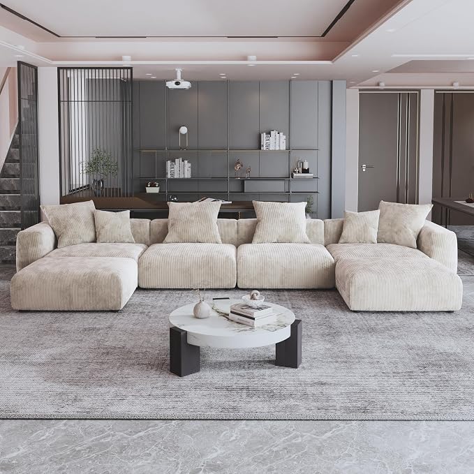 JACH 181" Oversized Modular Sectional Sofa, U-Shaped Deep 4-Seats Sectional - Image 7