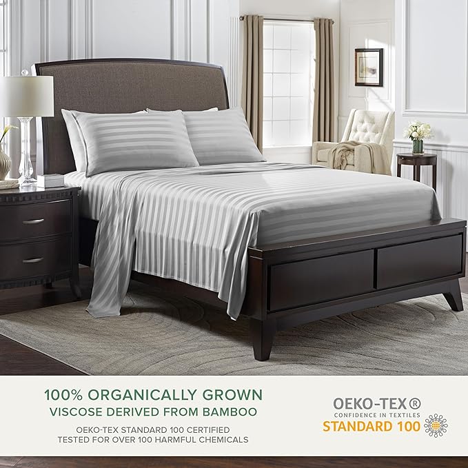 Pure Bamboo Queen Sheets, Genuine 100% Organic Viscose Derived from Bamboo Bed - Image 2