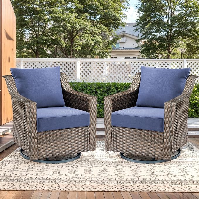 Luxury Outdoor Seat Cushion Set-24 x 24 x 6 Inch Outdoor Chair Cushions Set of 2 - Image 2