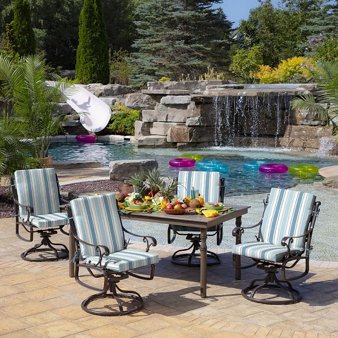 Arden Outdoor Midback Chair Cushion, 18 x 16.5, Rain-Proof, Fade Resistant - Image 3