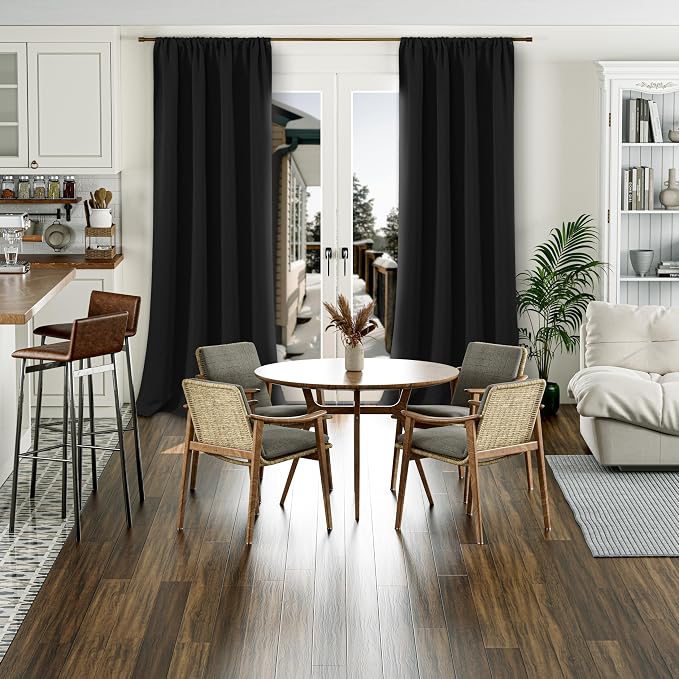 BGment Black Blackout Curtains for Living Room 95 Inch Long, Extra Long Thermal - Image 2