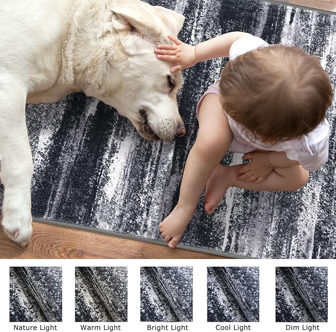 Modern Abstract Runner Rug 2x6 - Image 7