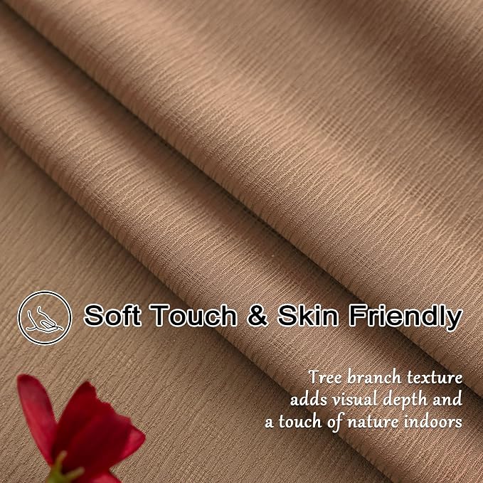 Mocha Moose Pleated Sheer Curtains 102 Inches Long Soft Touch Lightweight - Image 4
