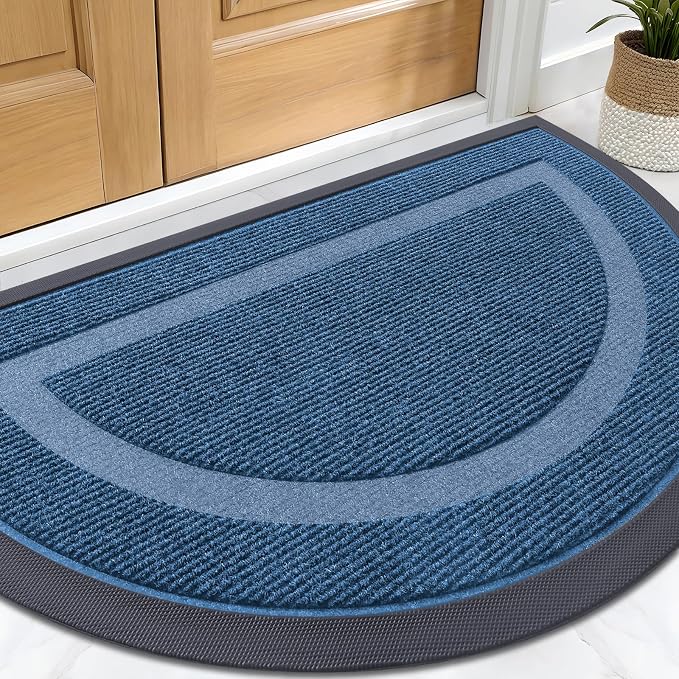 OLANLY Half Circle Door Mat Indoor Outdoor Entrance Welcome, Waterproof by OLANLY