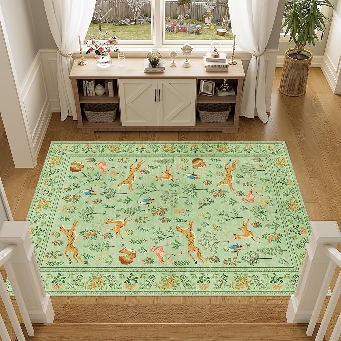 DUKINO 3x5 Rug, Washable Animal Area Rug - Image 4