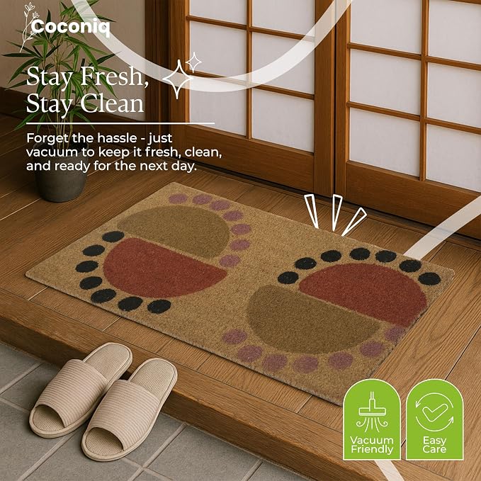 Coir Door Mats 17" X 30", Non-Slip Sturdy, PVC Backed Heavy Duty, The Geo - Image 3