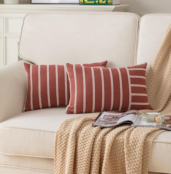 Caflife Boho Fall Throw Pillow Covers 12x20 Set of 2 Soft Farmhouse Decorative - Image 4