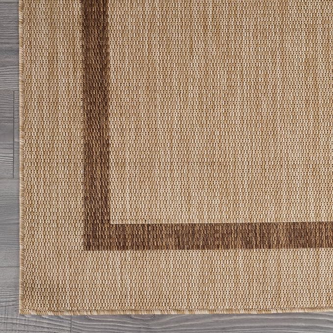 Bordered Outdoor Rug 6x9 Washable Outside Carpet - Image 5
