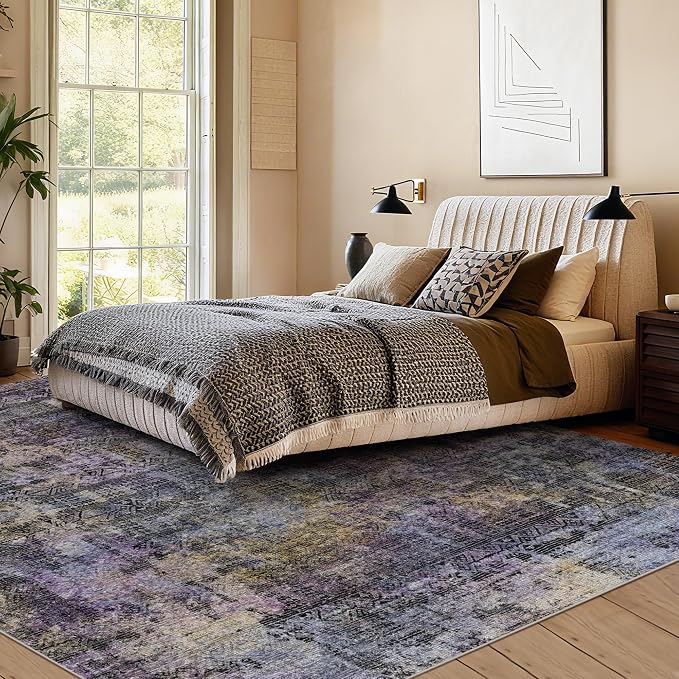 Kokia Abstract Area Rugs 8x10 Bedroom Soft Living Room Rugs Washable Distressed - Image 2