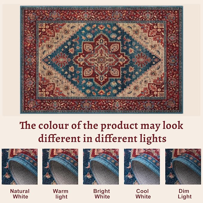 Tangsoo Oriental Red Rug 5x7 Washable Area Rugs - Image 2