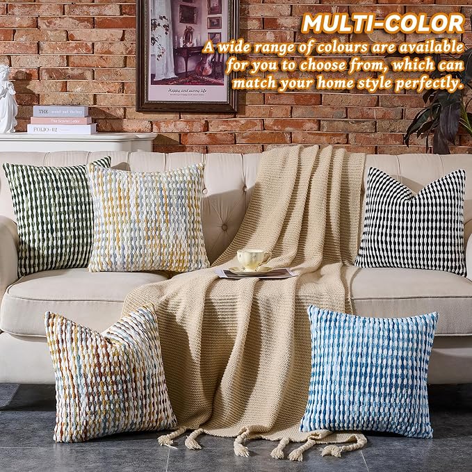 AmHoo Boho Chenille Pillow Cover Decorative Tufted Pillowcase - Image 7