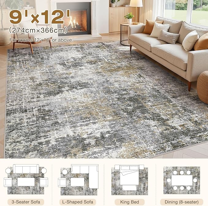 Abstract Living Room Rug 9x12 - Image 2