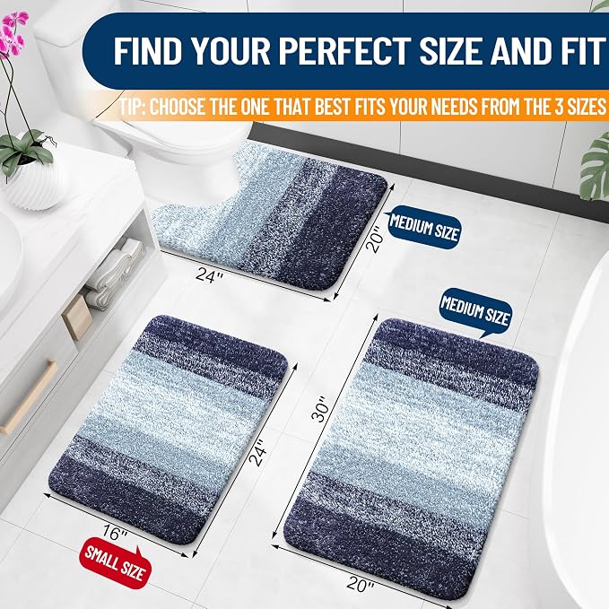 OLANLY Bathroom Rugs Mat 30x20, Extra Soft Absorbent Microfiber Bath Rugs - Image 2