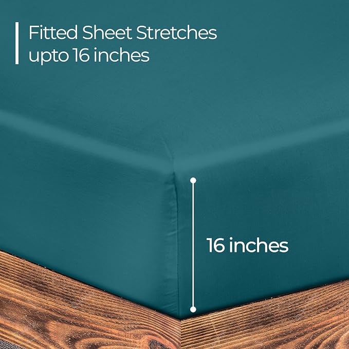 ROYALE LINENS 300 Thread Count 100% Long Staple Combed Cotton Fitted Sheet King - Image 2