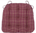 Barnett Home Decor Farmhouse Check Dark Red & Tan Dining Chair Pad by Barnett+Home+Decor