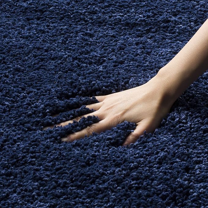 SAFAVIEH Milan Shag Collection 3' Square Navy SG180 Solid Non-Shedding Living - Image 4