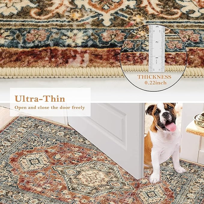 Lahome Oriental Small Area Rug, 2x4 Washable Entryway Rug Non-Slip Ultra-Thin - Image 6